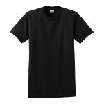 black solid color cotton tee front view