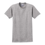 sport grey solid color cotton tee front view