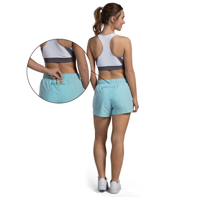 aqua holloway olympus short back view highlighting zipper pocket