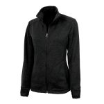 women black charles river heathered fleece jacket front view