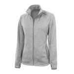 women grey charles river heathered fleece jacket front view