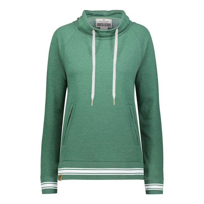 dark green holloway all american funnel neck pullover front view