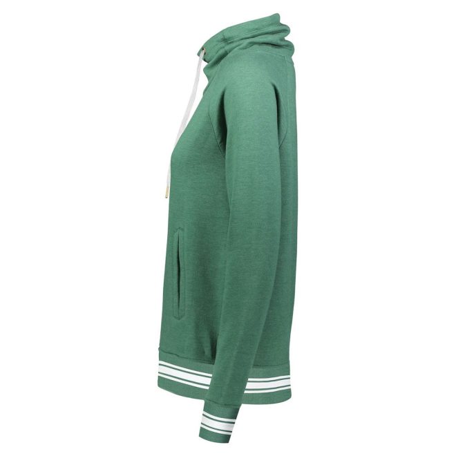 dark green holloway all american funnel neck pullover side view