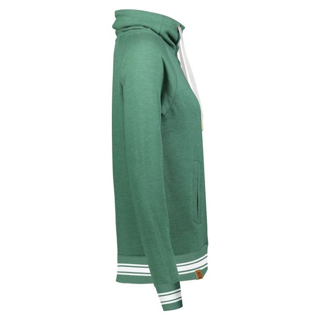 dark green holloway all american funnel neck pullover side view