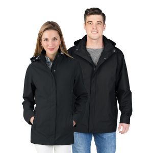 black river logan jacket front view on man and woman model