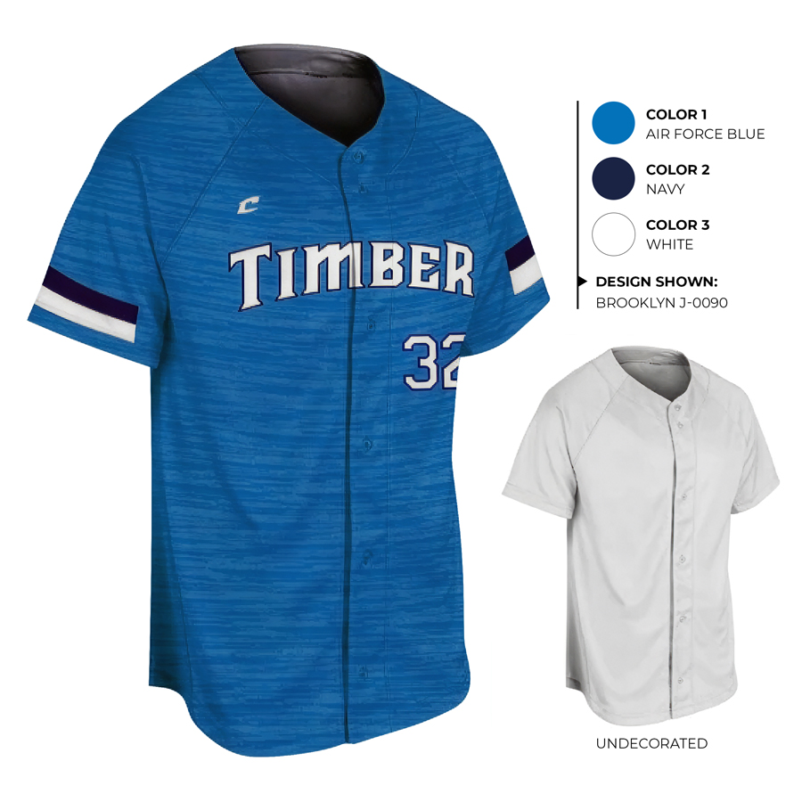 JBS23 custom jersey example showing decorated design, colors used, and undecorated jersey