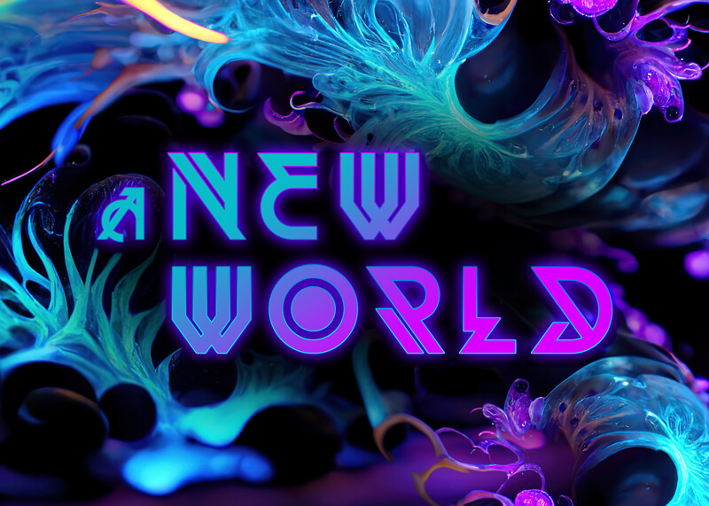 A New World title card with alien sea creatures