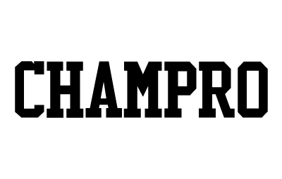 the word champro in black showing a straight font layout
