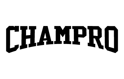 the word champro in black showing a bridge font layout