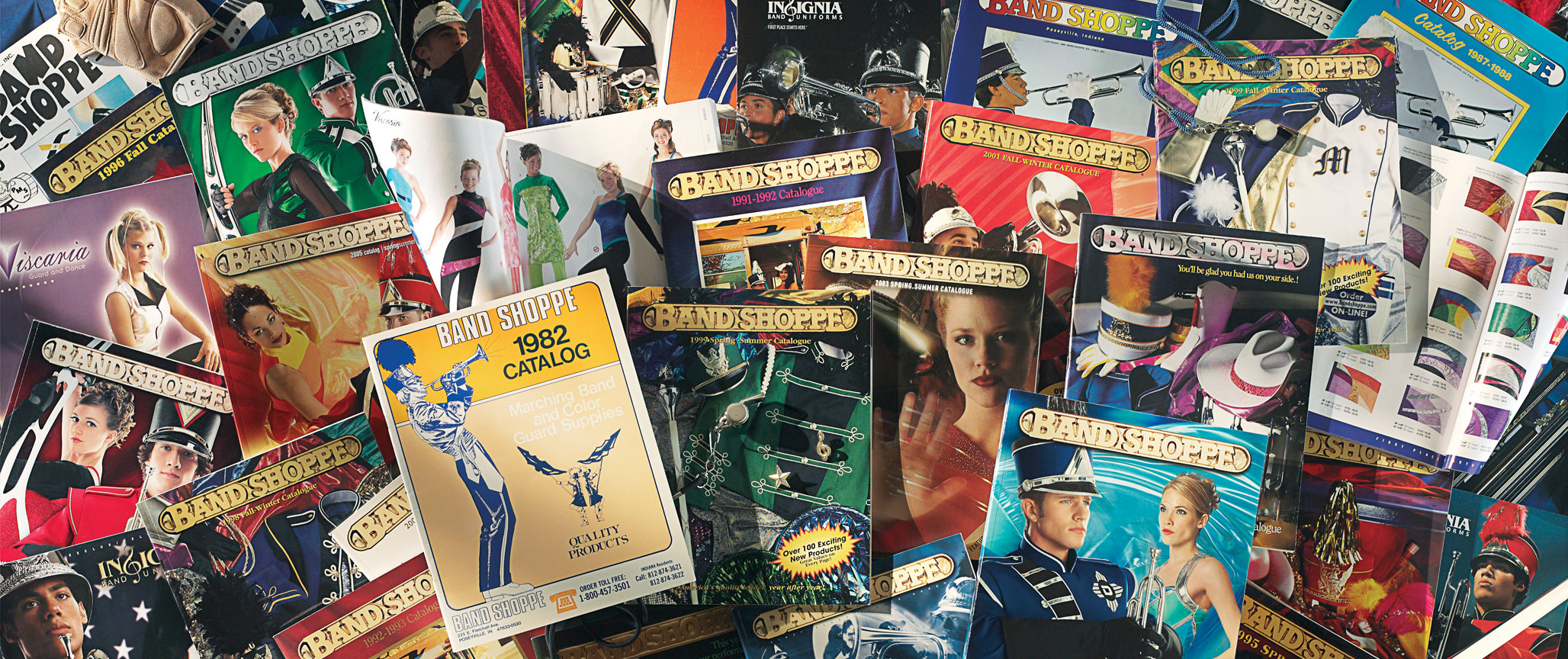 collage of band shoppe catalog covers