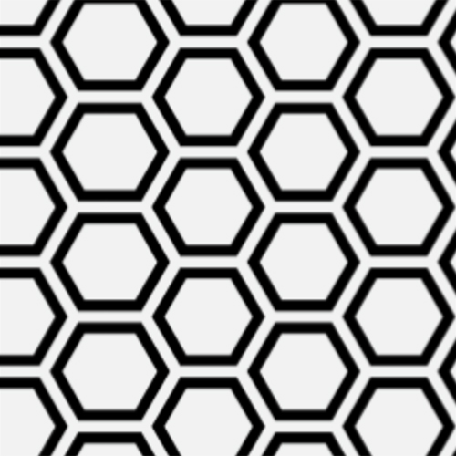 black and white hexagon print dye-sub pattern
