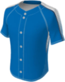 JBS23 jersey design 0128 – blue with white and turquoise horizontal pinstripe accent on sleeves and side panels.
