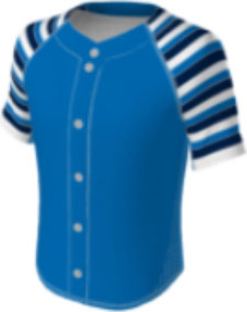JBS23 jersey design 0130 – blue with white, navy, and blue stripes on the raglan sleeves.