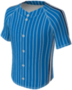 JBS23 jersey design 0425 – blue with white vertical stripes on body and sleeves, navy and white vertical stripe accents.