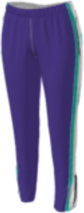 purple jflj10 custom pants option 0311 with teal, purple, white, purple, teal stripes.