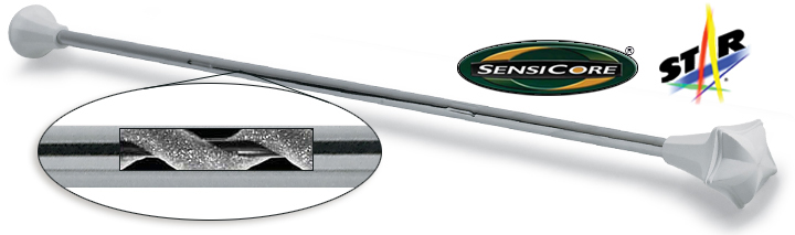 Sensicore baton cut away with the startline and sensicore logos.