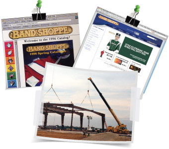 collection of snapshots showing company construction and previous websites